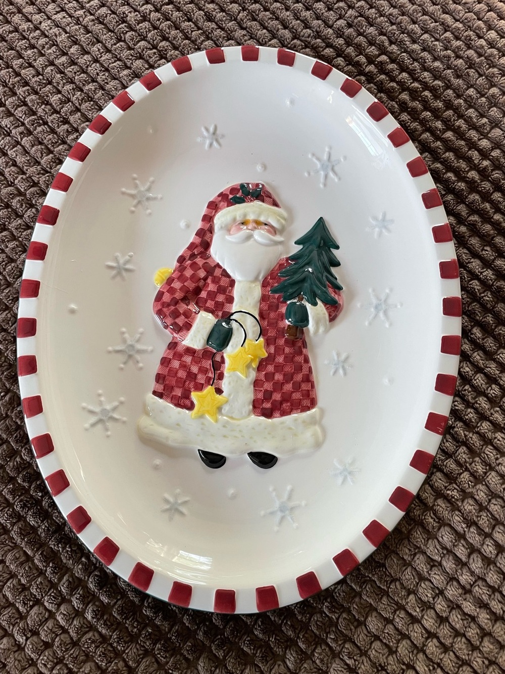 Christmas Santa Make The Season Bright Serving Platter 15” X 11.5”